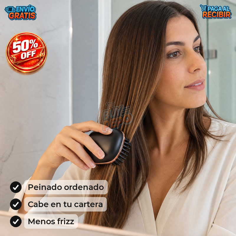 SleekGo™ 💇‍♀️ - Cepillo alisador recargable USB 🔌